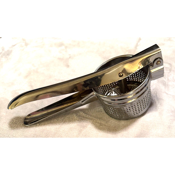 Vintage Spaetzle Maker Potato Ricer Aluminum Chrome strainer masher - Picture 1 of 6